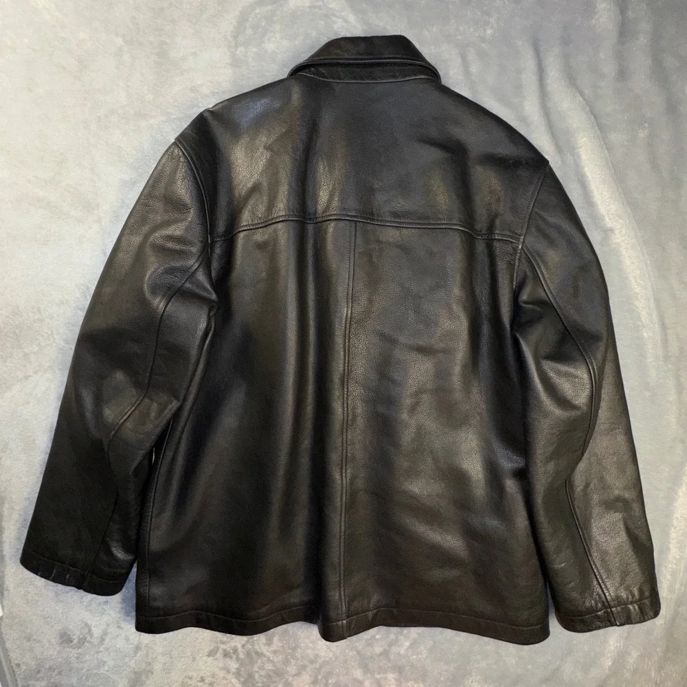 J. Crew Mens XL Pebbled Leather Jacket Brown Bomber Coat Flight Motorcycle Chore